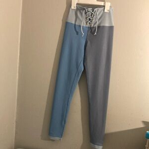 Like new love shack fancy x beach riot Blue Lace-Up High Waist Leggings